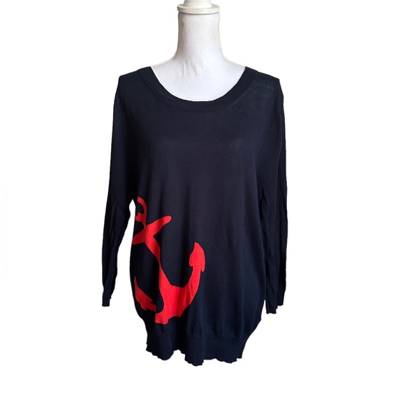 J. Crew Cotton Anchor Crewneck Sweater Size XL - Picture 1 of 17